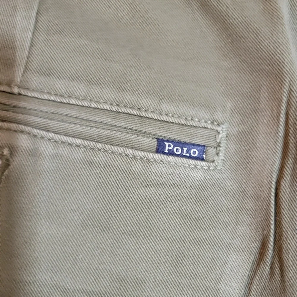 Polo Ralph Lauren Slim Fit Chino Pants Mens 32x33Olive Green Khaki Flat Front
